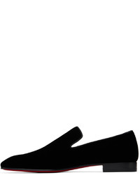Slippers en velours noirs Christian Louboutin