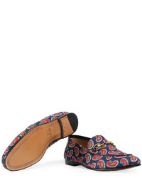 Slippers imprimés bleu marine Gucci