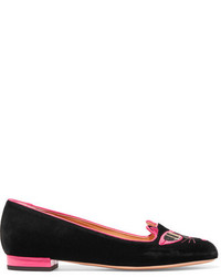 Slippers noirs Charlotte Olympia
