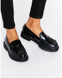 Slippers noirs Pull&Bear