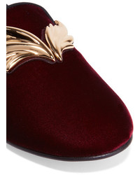 Slippers ornés bordeaux Giuseppe Zanotti