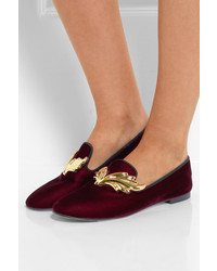 Slippers ornés bordeaux Giuseppe Zanotti