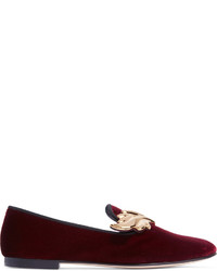 Slippers ornés bordeaux Giuseppe Zanotti