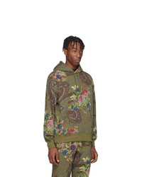 Sweat à capuche à fleurs olive Noah NYC