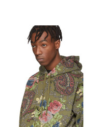 Sweat à capuche à fleurs olive Noah NYC