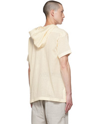 Sweat à capuche à manches courtes beige CCP