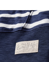Sweat à capuche à rayures horizontales blanc et bleu marine Polo Ralph Lauren