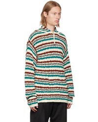 Sweat à capuche à rayures horizontales multicolore Marni