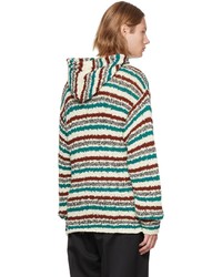 Sweat à capuche à rayures horizontales multicolore Marni