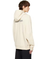 Sweat à capuche beige Calvin Klein