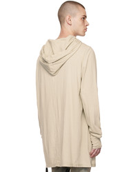 Sweat à capuche beige Rick Owens DRKSHDW