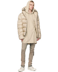 Sweat à capuche beige Rick Owens DRKSHDW