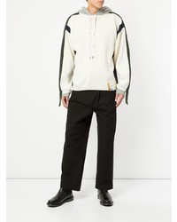 Sweat à capuche blanc et noir Maison Mihara Yasuhiro