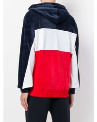 Sweat à capuche blanc et rouge et bleu marine Fila