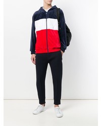 Sweat à capuche blanc et rouge et bleu marine Fila