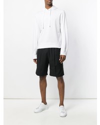 Sweat à capuche blanc Helmut Lang