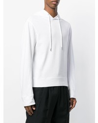 Sweat à capuche blanc Helmut Lang