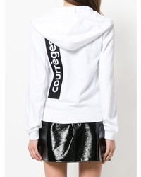 Sweat à capuche blanc Courreges