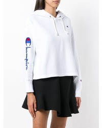 Sweat à capuche blanc Champion