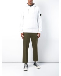 Sweat à capuche blanc Stone Island