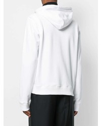 Sweat à capuche blanc Helmut Lang