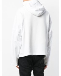 Sweat à capuche blanc Helmut Lang