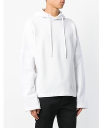 Sweat à capuche blanc Helmut Lang