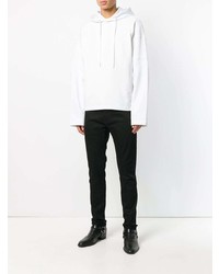 Sweat à capuche blanc Helmut Lang