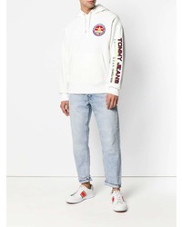 Sweat à capuche blanc Tommy Jeans