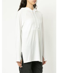 Sweat à capuche blanc T by Alexander Wang