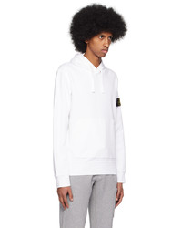 Sweat à capuche blanc Stone Island