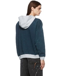 Sweat à capuche bleu canard Jieda