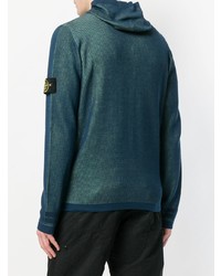 Sweat à capuche bleu canard Stone Island