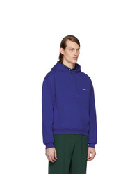 Sweat à capuche bleu marine Balenciaga