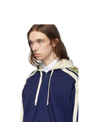 Sweat à capuche bleu marine Gucci