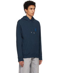 Sweat à capuche bleu marine Études