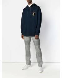 Sweat à capuche bleu marine Alexander McQueen