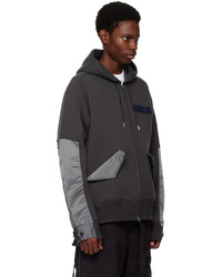 Sweat à capuche bleu marine Sacai