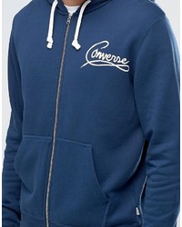 Sweat à capuche bleu marine Converse