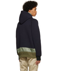 Sweat à capuche bleu marine Sacai