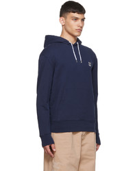 Sweat à capuche bleu marine MAISON KITSUNÉ