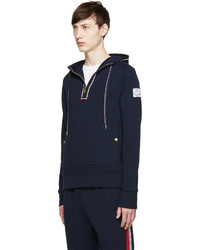 Sweat à capuche bleu marine Moncler Gamme Bleu