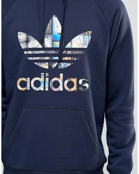 Sweat à capuche bleu marine adidas