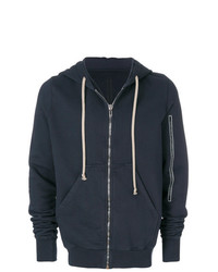 Sweat à capuche bleu marine Rick Owens DRKSHDW