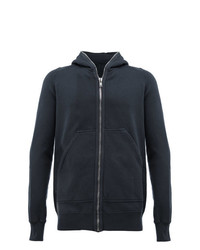 Sweat à capuche bleu marine Rick Owens DRKSHDW