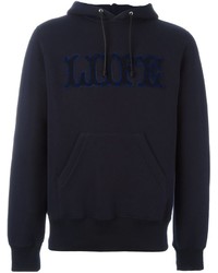 Sweat à capuche bleu marine Sacai