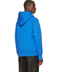 Sweat à capuche bleu Christopher Kane