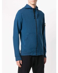 Sweat à capuche bleu Stone Island