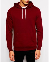 Sweat à capuche bordeaux Asos