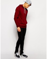 Sweat à capuche bordeaux Asos